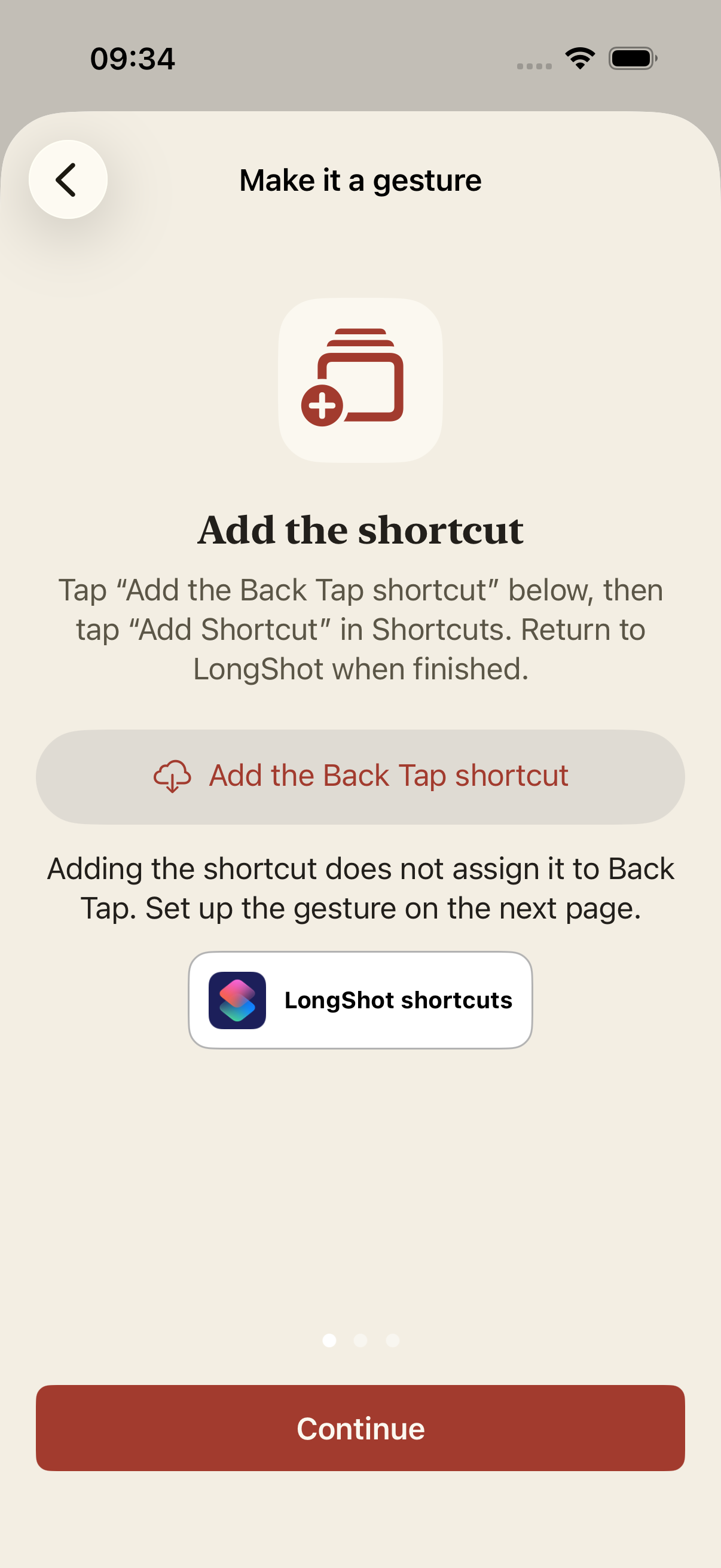 English App guide preview for adding the shortcut